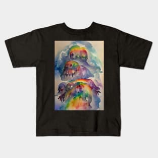 SURREAL SPOOKY RAINBOW GHOSTS ON HALLOWEEN Kids T-Shirt